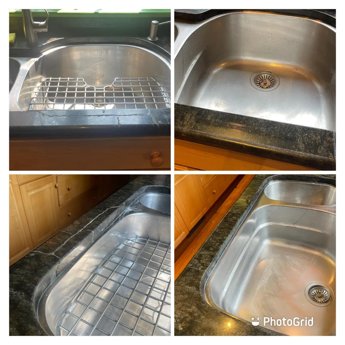 Damaged sink rail being expertly repaired in home