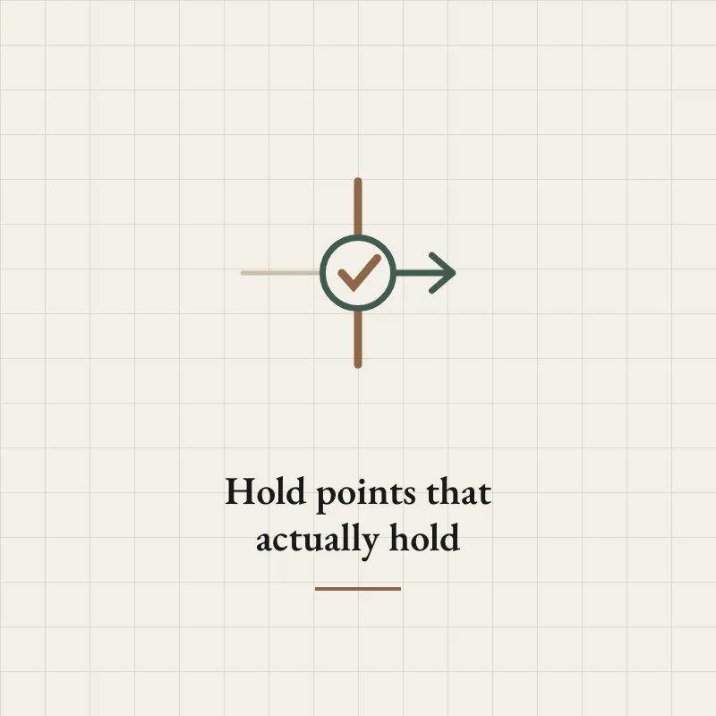 Illustration of a construction hold point