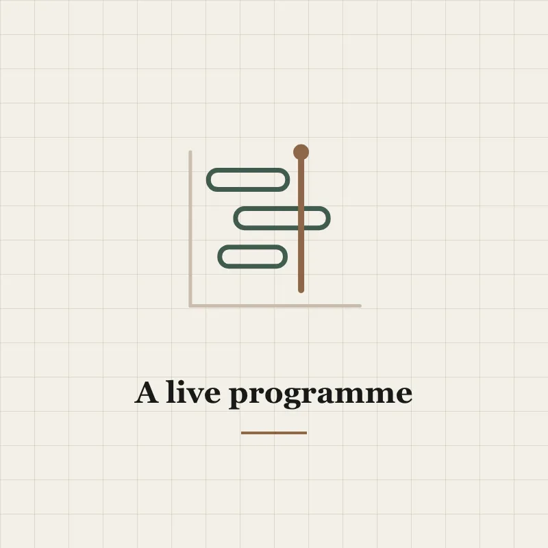 Illustration of a live construction programme