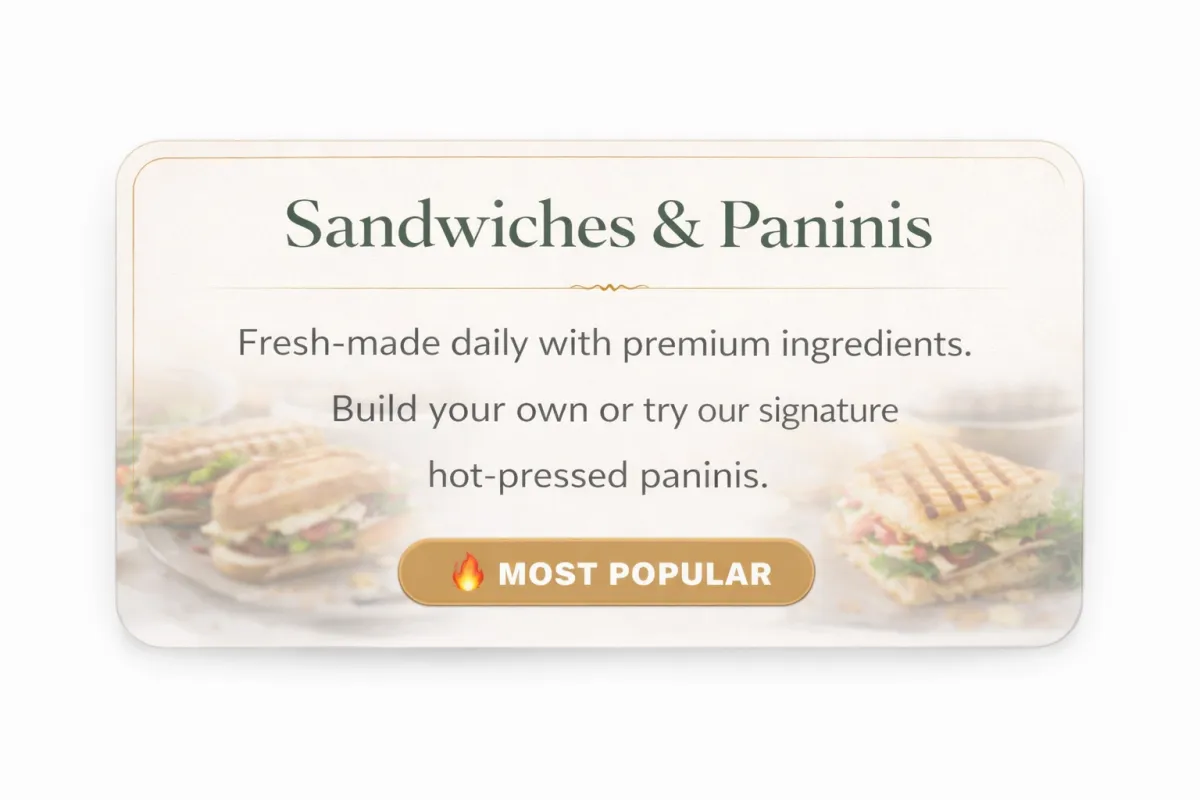 sandwiches and paninis