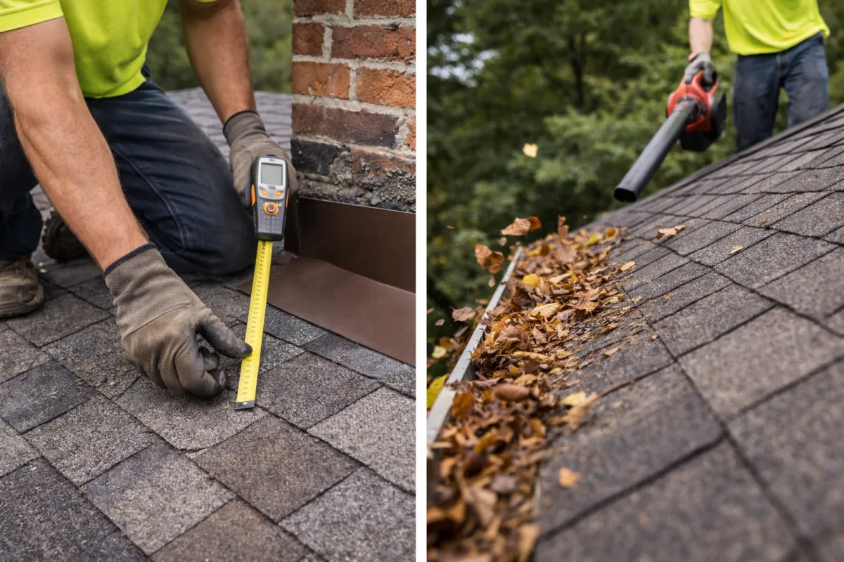 a close up of a wooden fence with screws