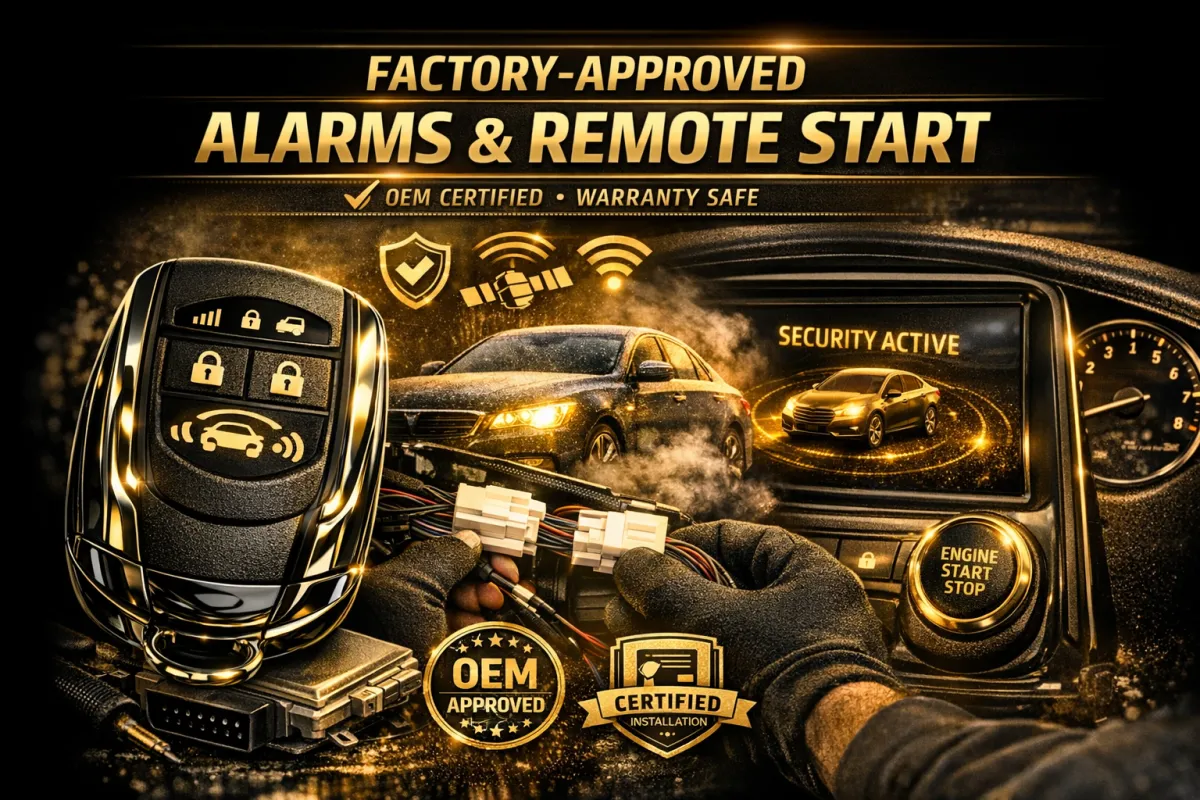 Vehicle with installed alarm, security system, and remote start