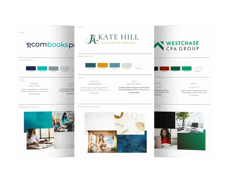 Complete accounting business logo and branding package components