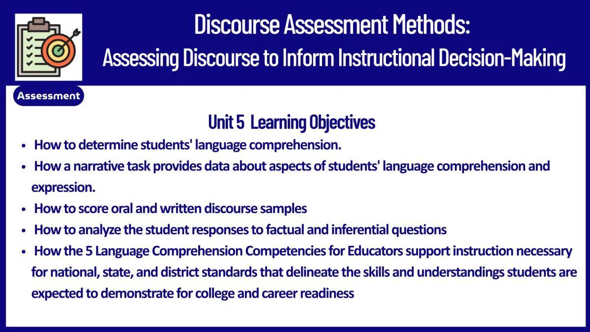 Discourse Assessment Methods