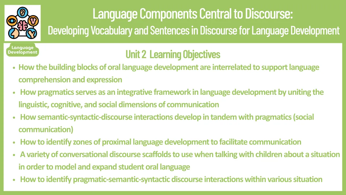 Langauge Components Centeal to Discourse