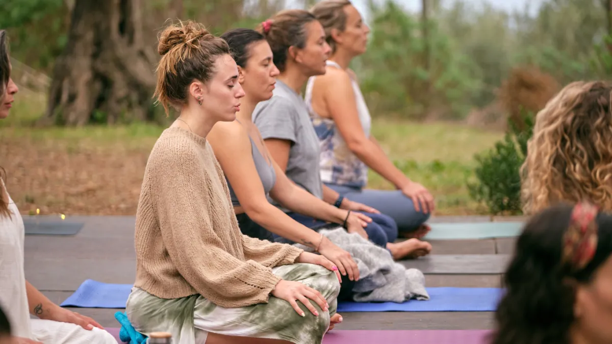 Nature-inspired Ayahuasca retreat space surrounded by trees in the USA
