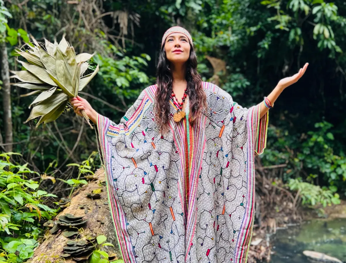 Shaman-led Ayahuasca retreat with participants in meditation circle