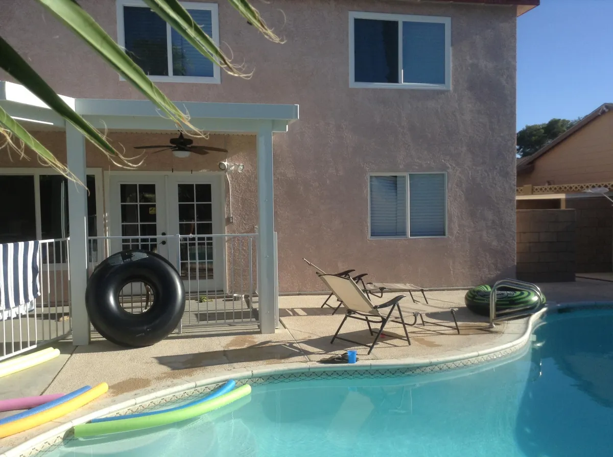 A picture of the backyard pool at Treena Chabot's vacation property