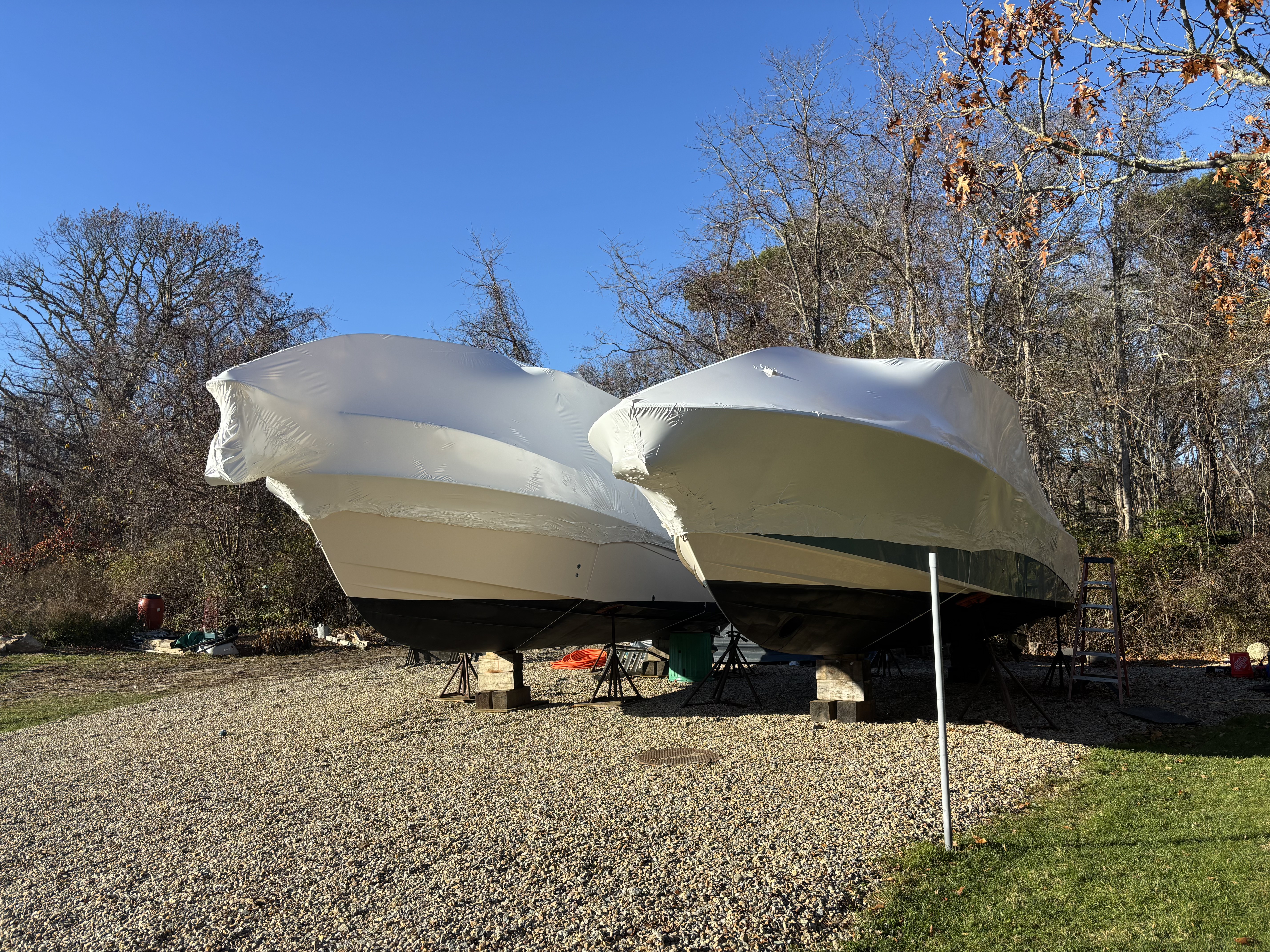 Boat winterization and protective shrinkwrap