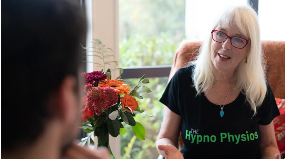Elayne with a client