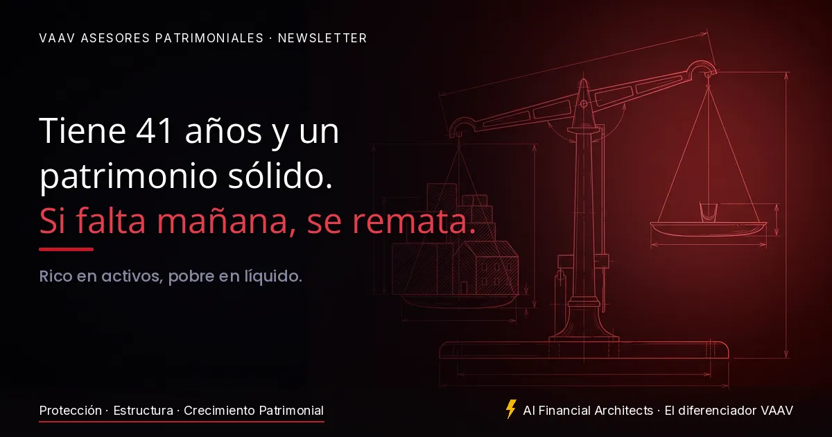 Tiene 41 años y un patrimonio sólido. Si falta mañana, su familia tendría que rematarlo.