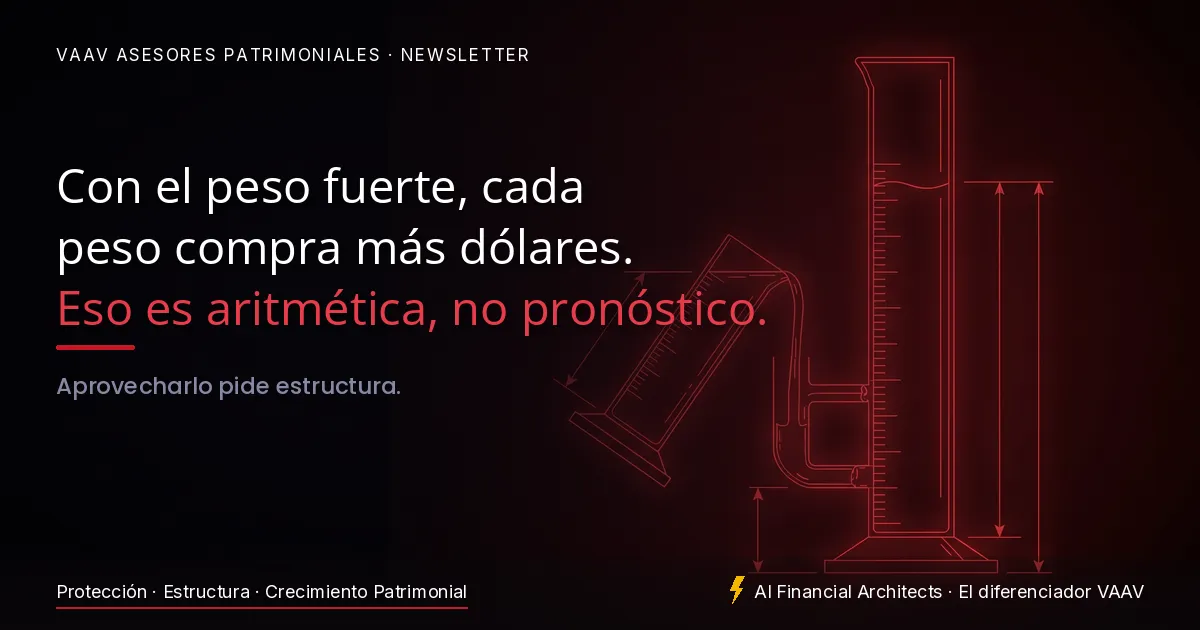 Portada VAAV: con el peso fuerte cada peso compra mas dolares, eso es aritmetica no pronostico