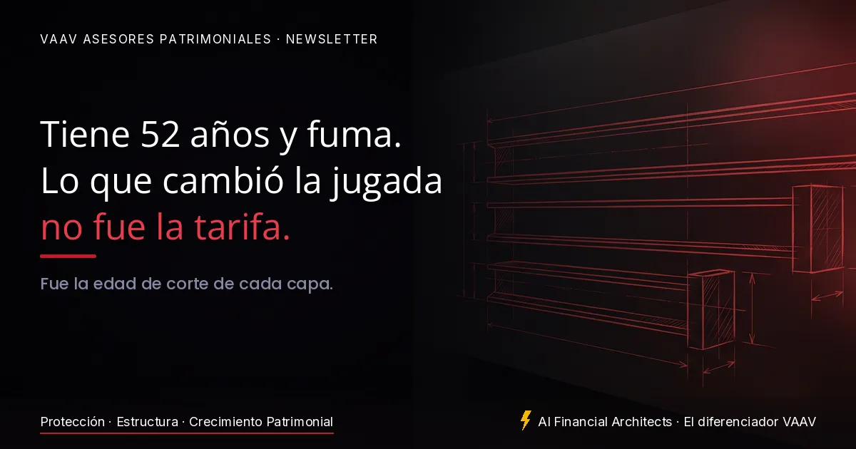 Tiene 52 años, fuma, y estructuró una protección de un millón de dólares. El precio no era la variable central.