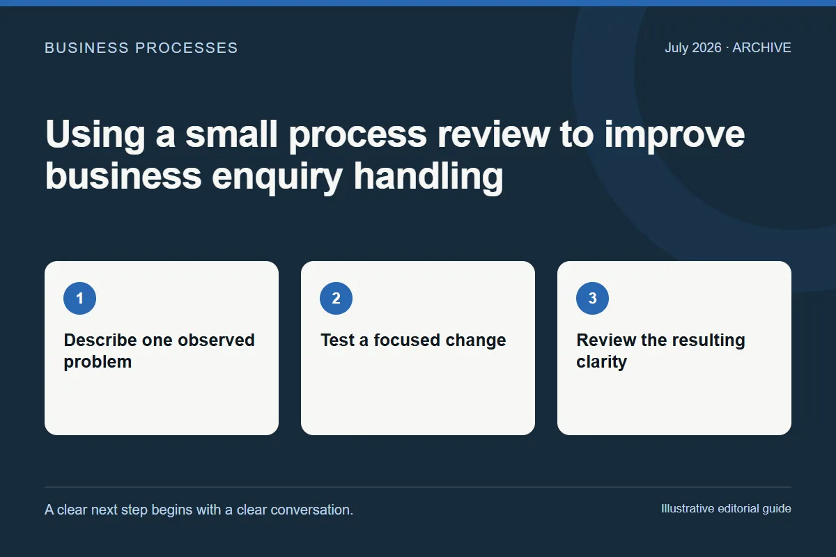 July 2026: Using a small process review to improve business enquiry handling