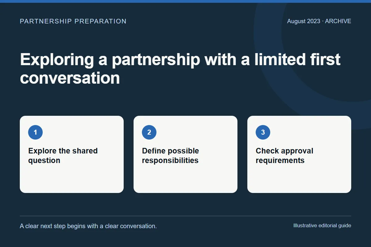 August 2023: Exploring a partnership with a limited first conversation