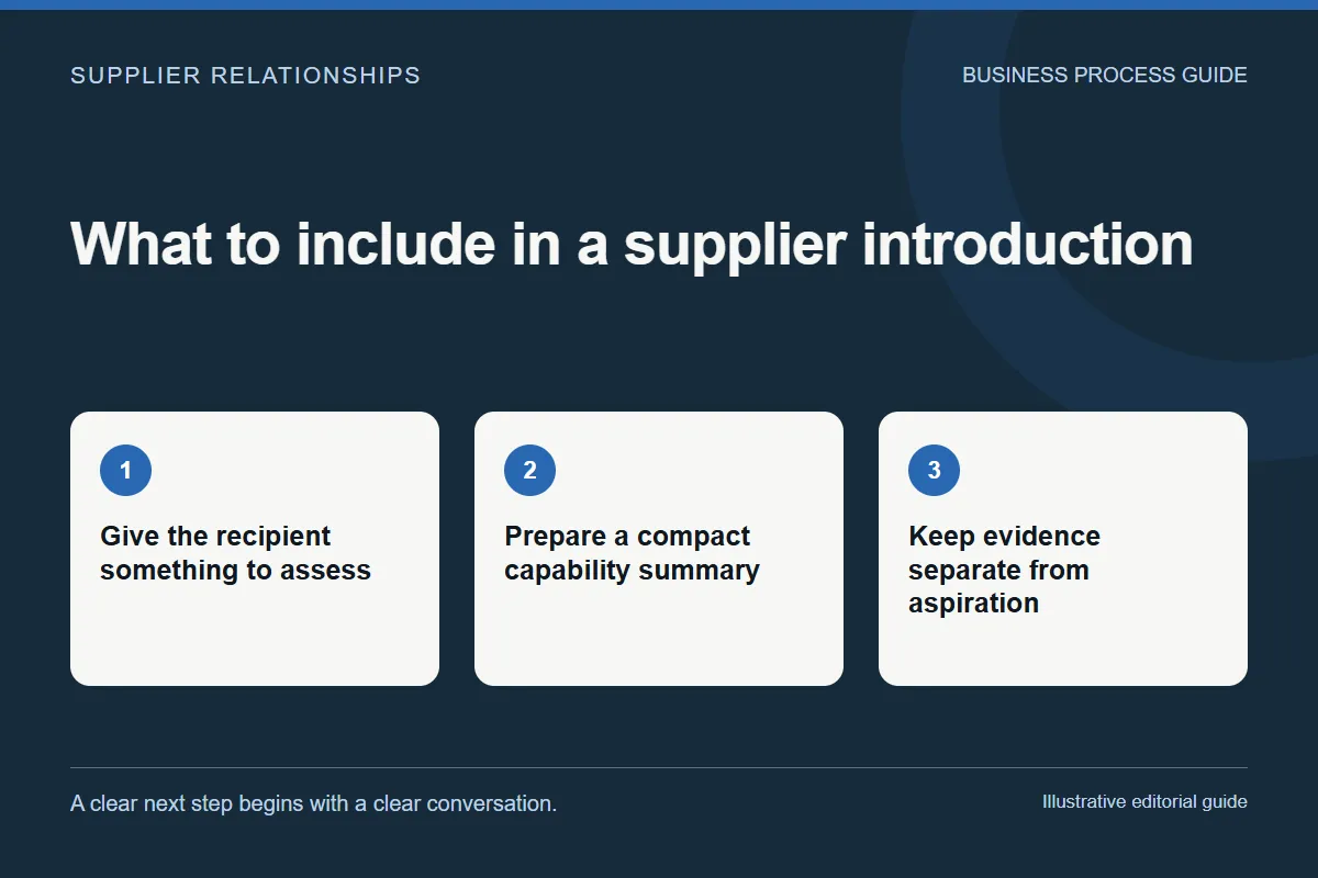 What to include in a supplier introduction