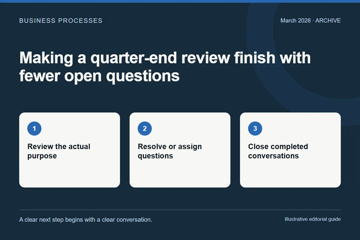 March 2026: Making a quarter-end review finish with fewer open questions