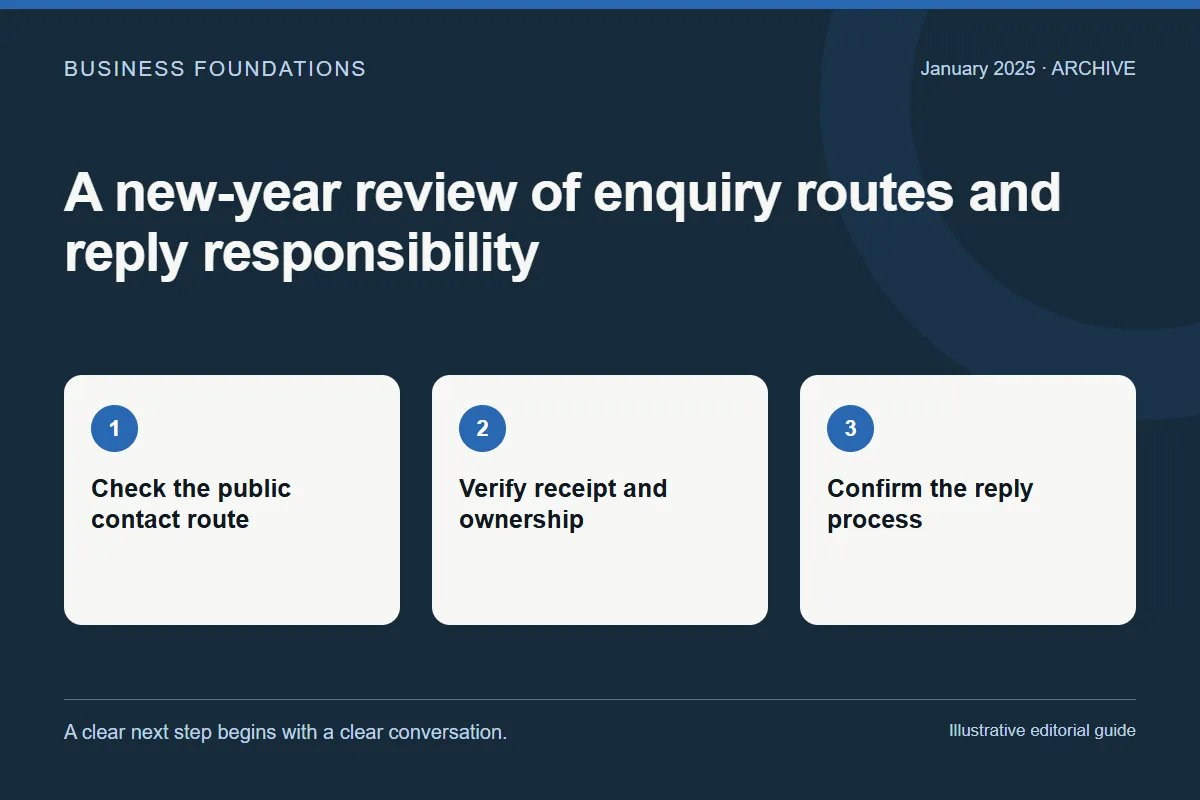 January 2025: A new-year review of enquiry routes and reply responsibility
