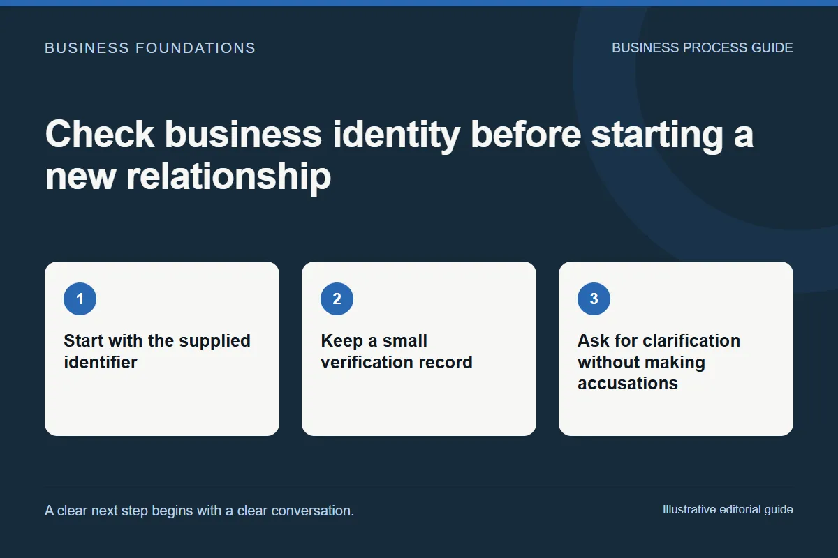 Check business identity before starting a new relationship