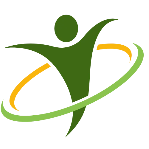 Graphic symbolizing a person moving or dancing inside a circle