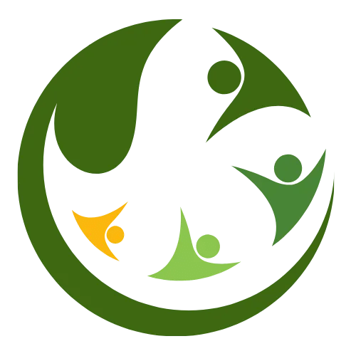 Graphical symbol of people moving in a circle