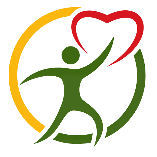 Graphical symbol of a person in a circle holding a heart