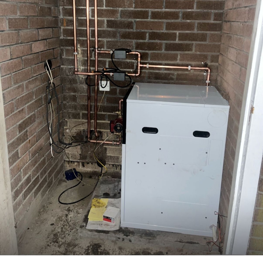 floor standing oil boiler install