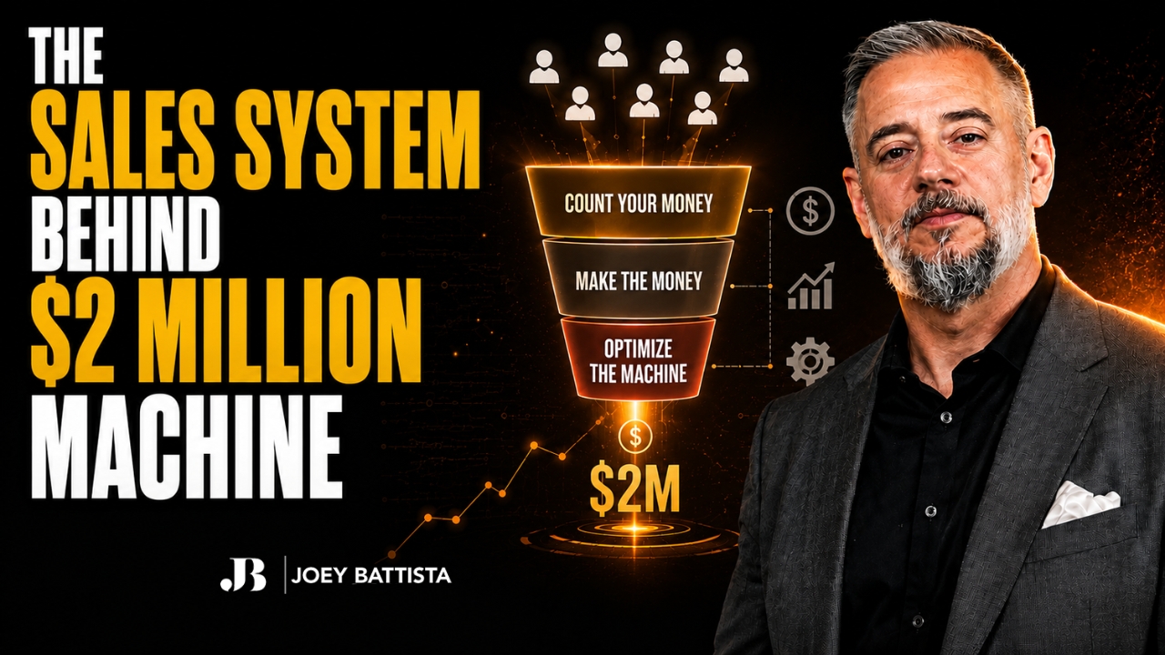 Joey Battista explaining a business framework for sales growth and building a profitable business