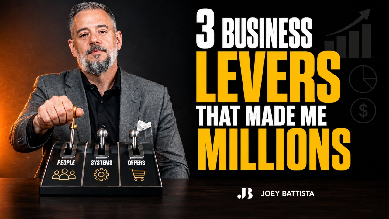 Joey Battista demonstrating three business scaling levers for profitable growth