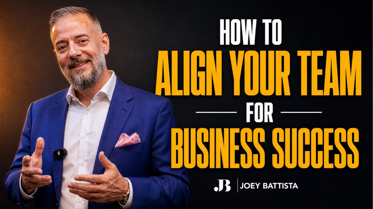 Joey Battista explaining team alignment for scaling a business