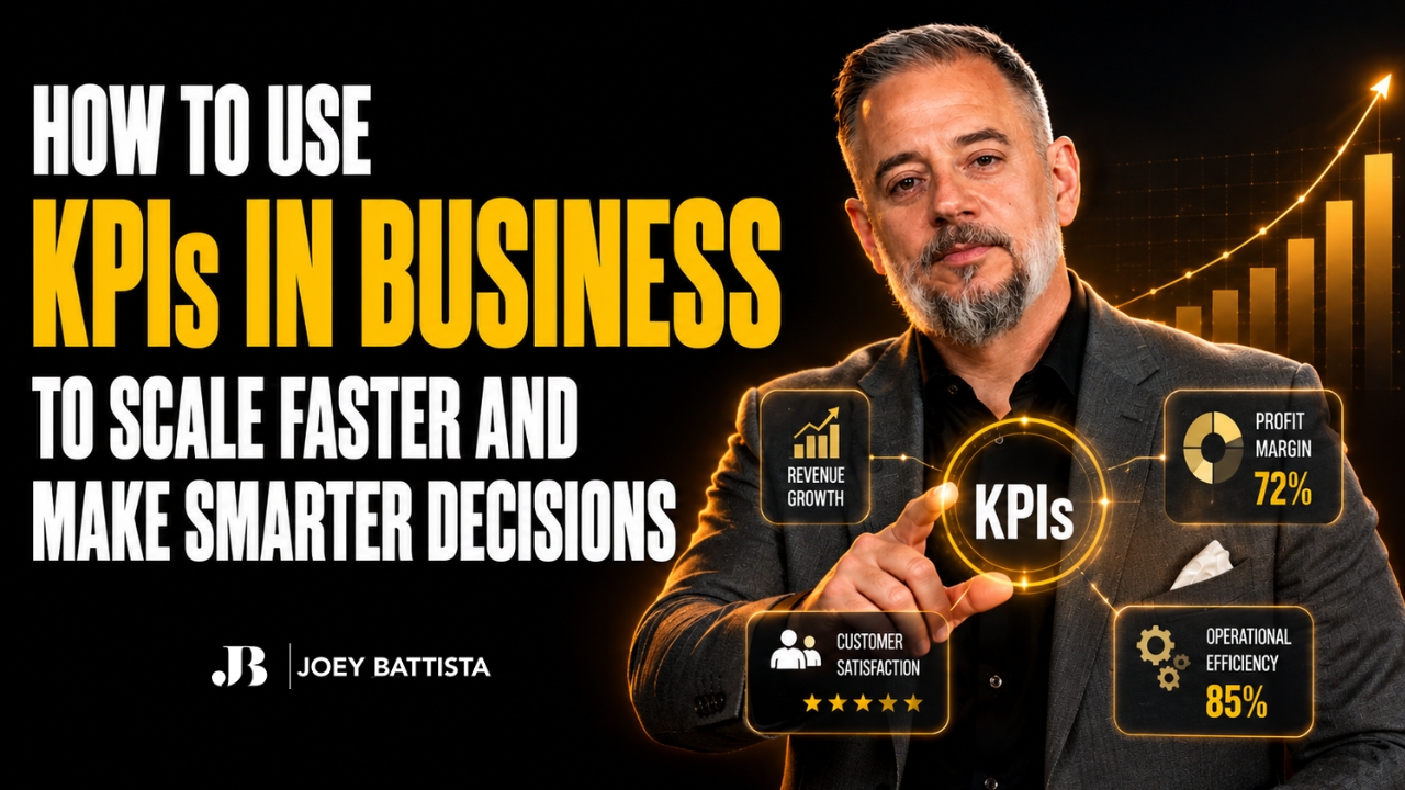 Joey Battista explaining how to use KPIs in business for smarter decision and business growth