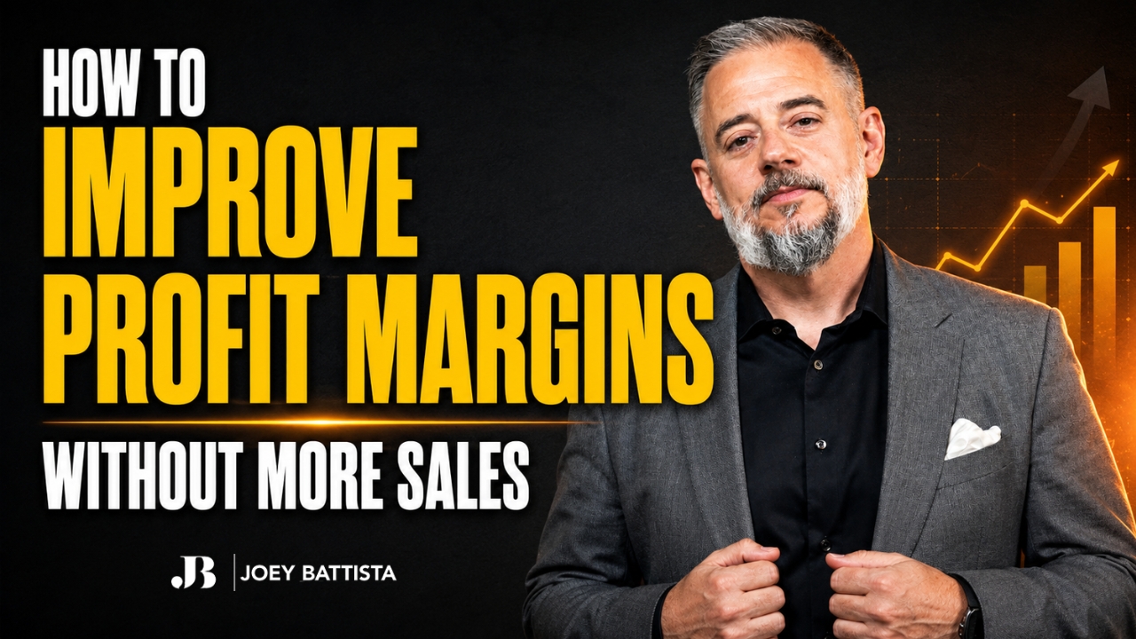 Joey Battista explaining how to improve profit margins through better business operations and operational systems