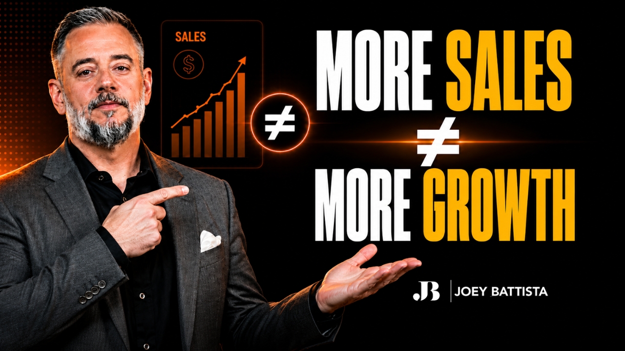 Joey Battista explaining business optimization and growth strategies beyond increasing sales