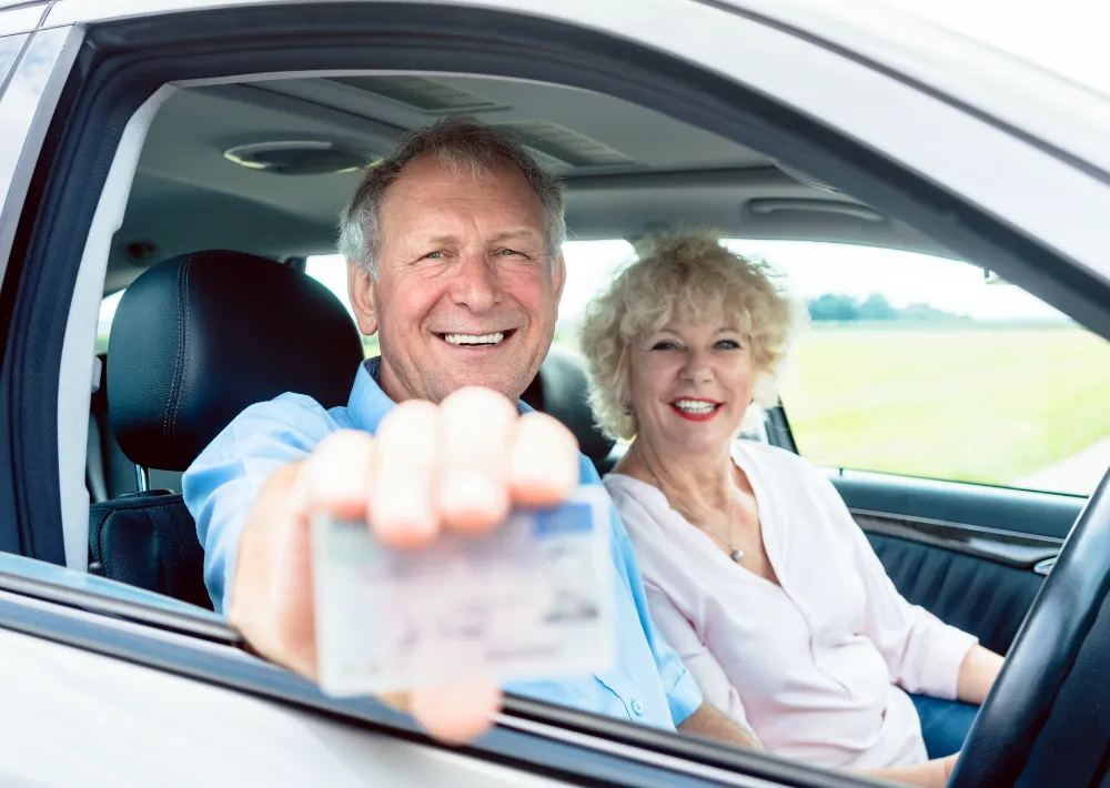 Seniors driving with driving licence