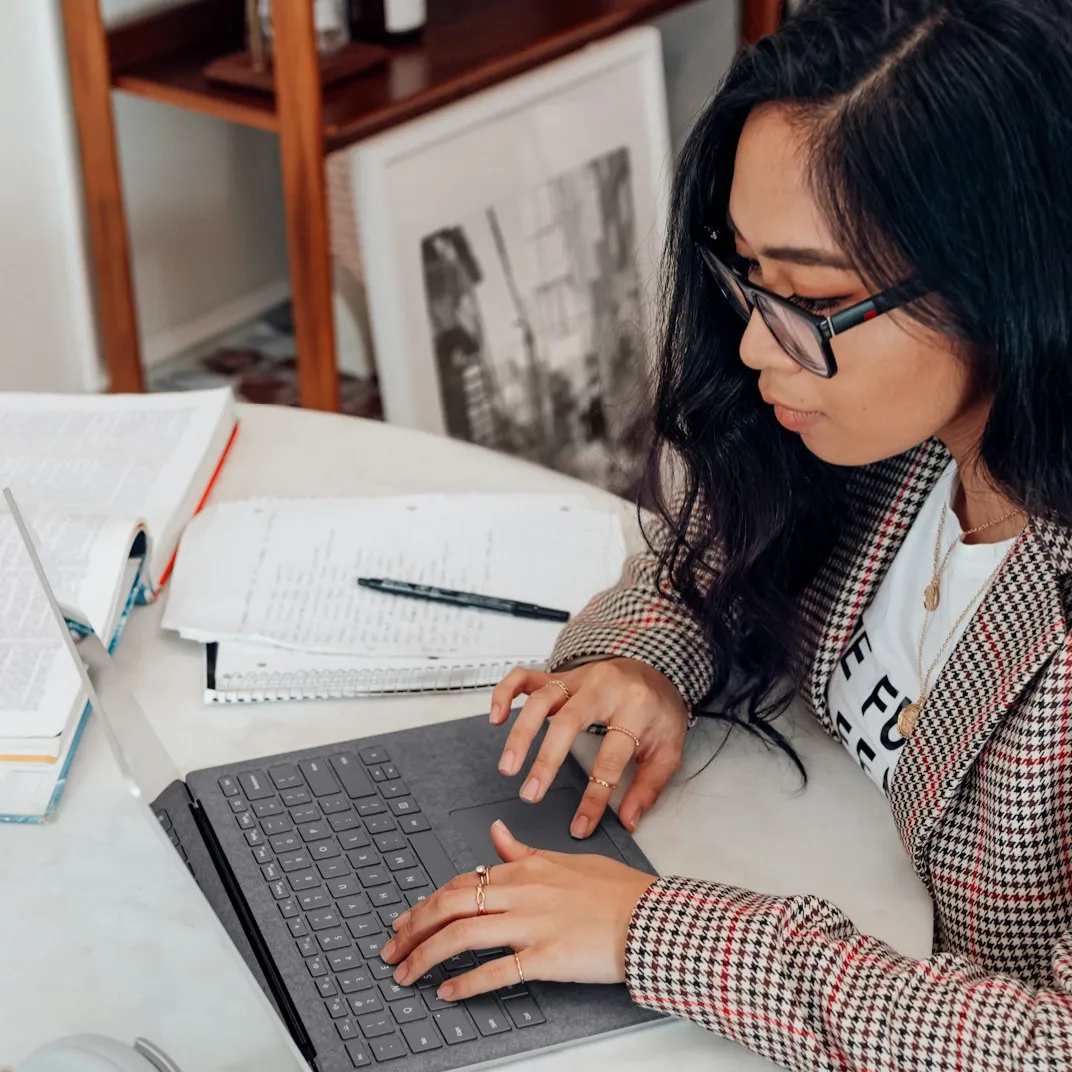 Woman working on computer