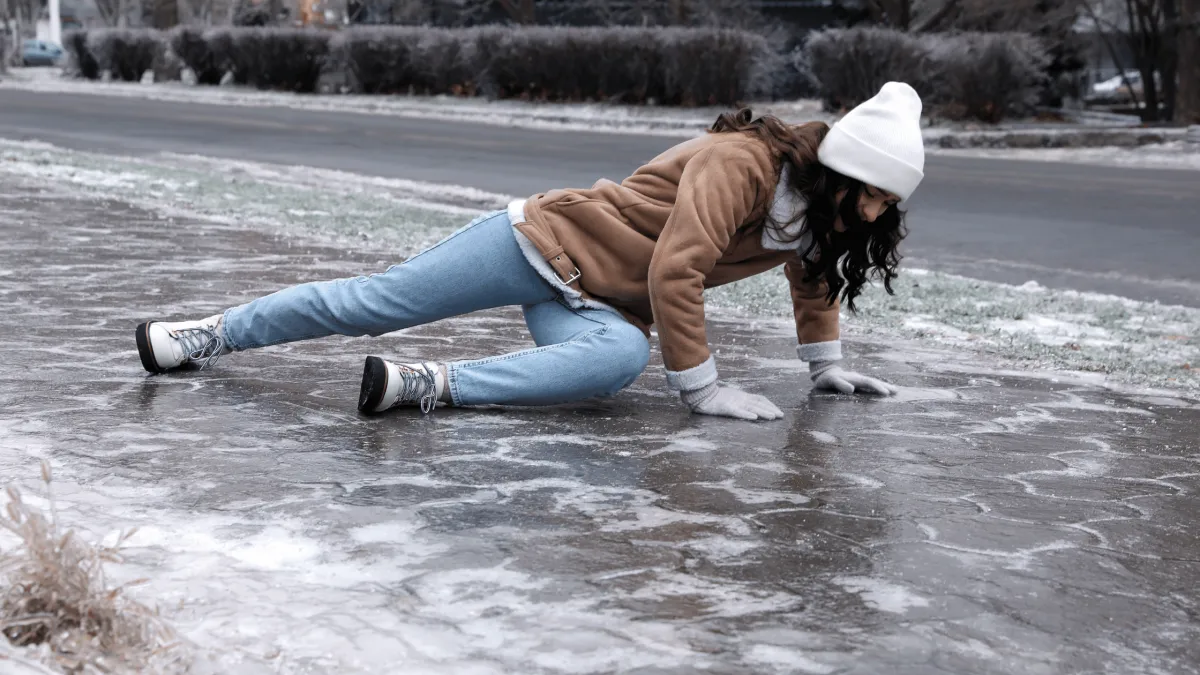 someone who slipped on the ice