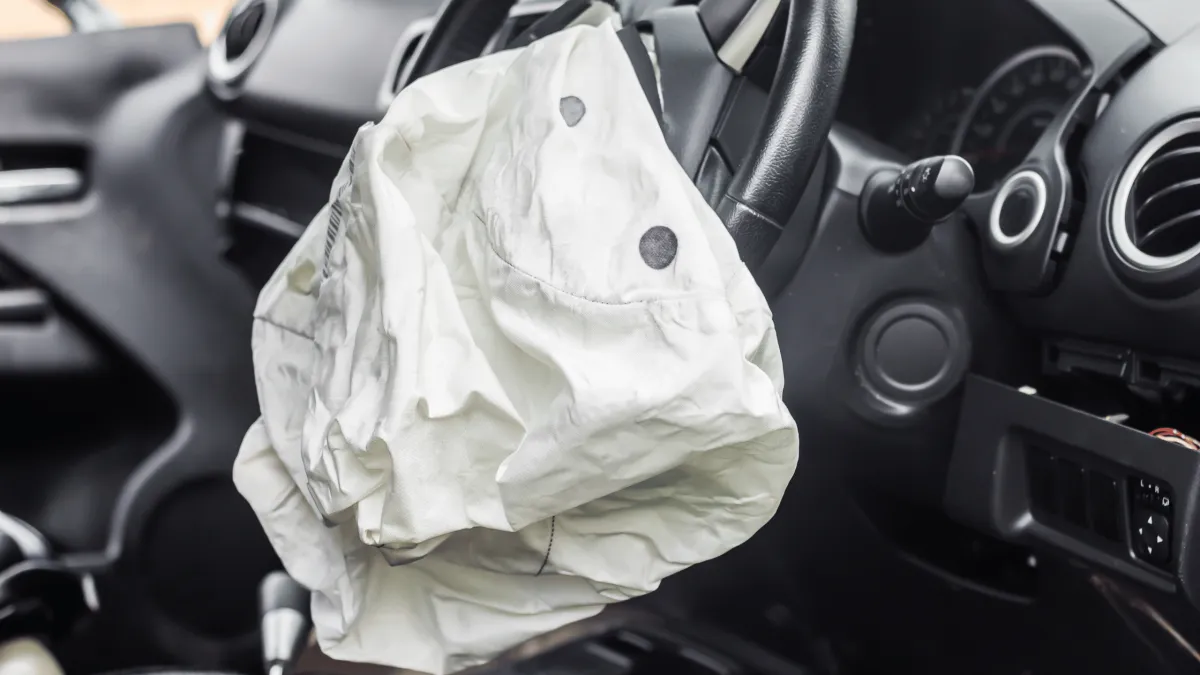 deployed airbag after an accident