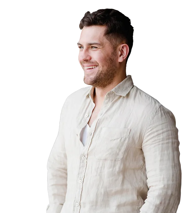 Man smiling showing the positive experience he's had using the at-home testosterone test kit from Gameday Men's Health.