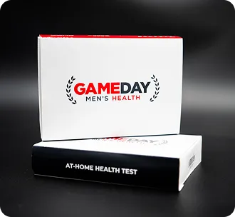 Gameday Men's Health branded at-home testosterone test kit box.