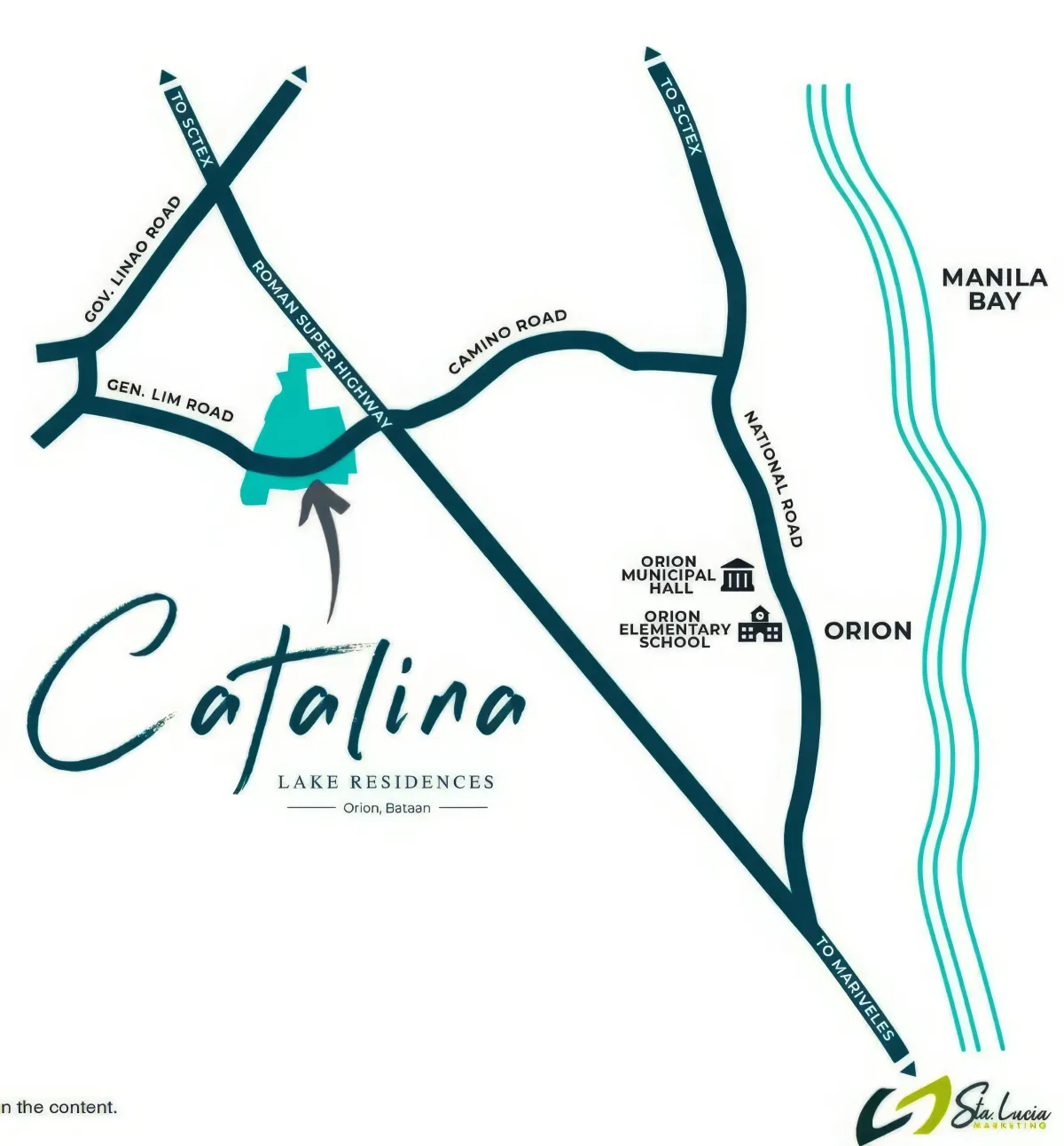 Vicinity map to Catalina Lake Residences Orion Bataan.