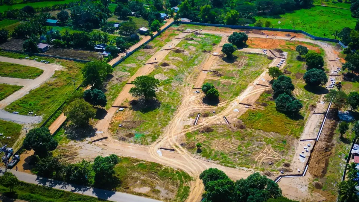 Aerial view of Catalina Lake Residences Orion Bataan Phase 1A being roadtraced.