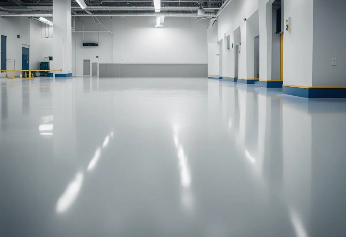 Plancher époxy blanc