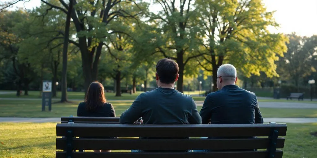 Parc tranquille à Montréal avec des personnes réfléchissant.