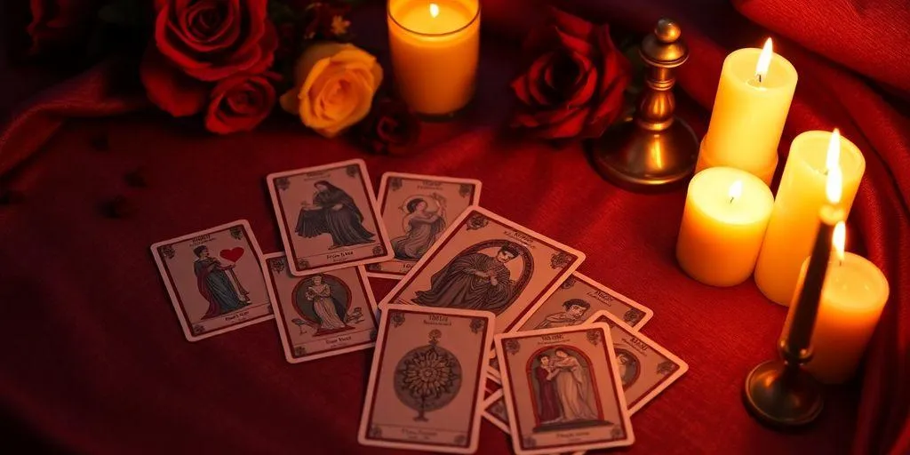 Cartes tarot et bougies pour l'amour