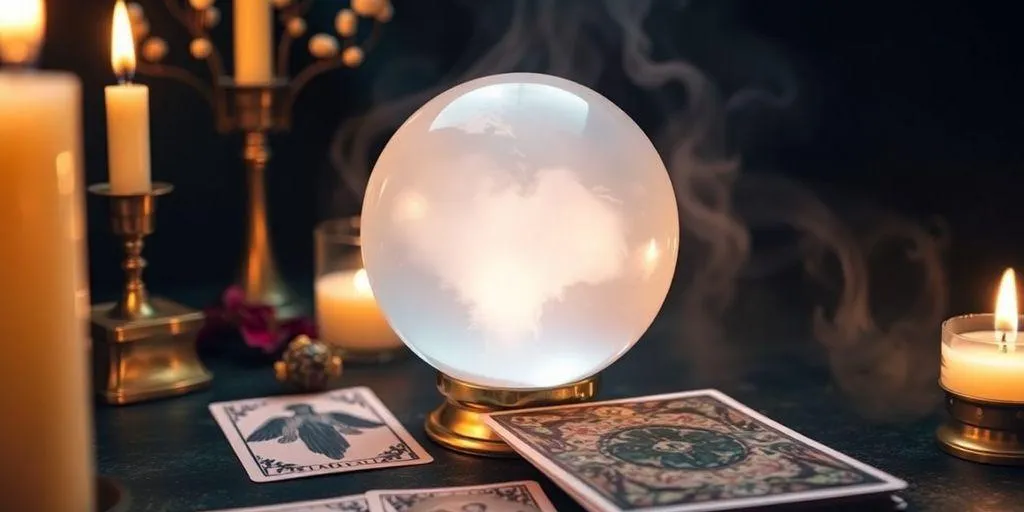 Image d'une voyante avec une boule de cristal