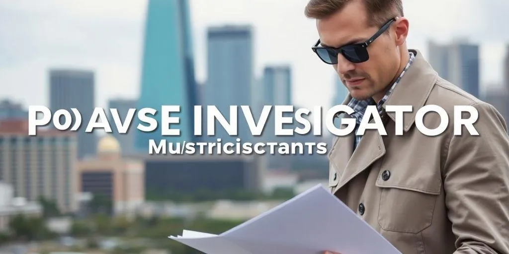 Private investigator in Houston analyzing  case files outdoors