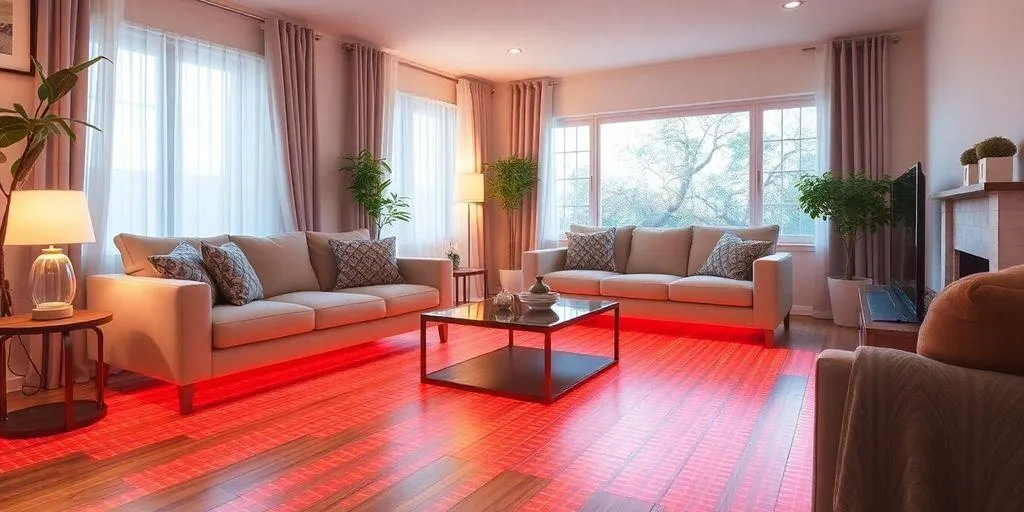 Intérieur chaleureux avec un plancher chauffant à Laval.