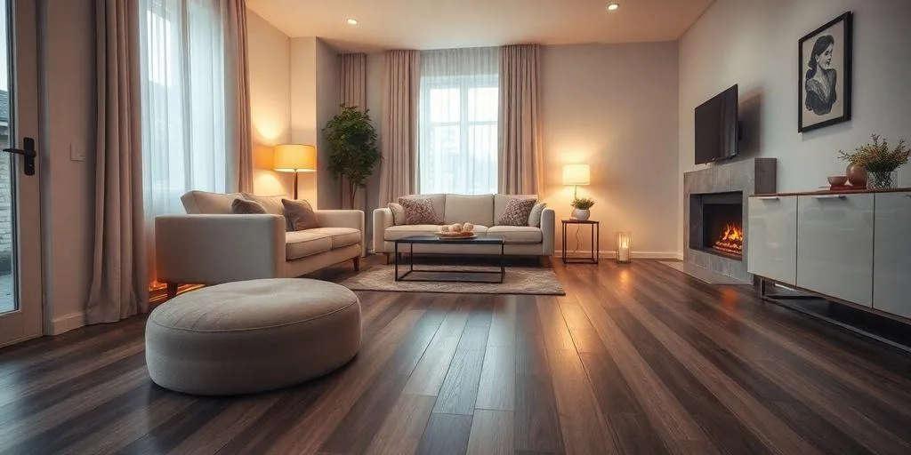 Plancher chauffant élégant dans un intérieur accueillant.