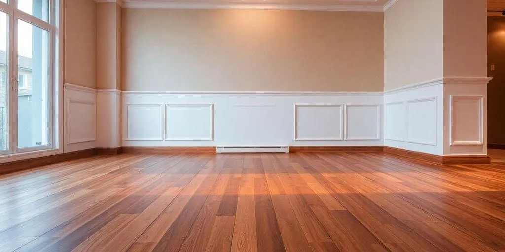 Plancher chauffant moderne dans une pièce chaleureuse.