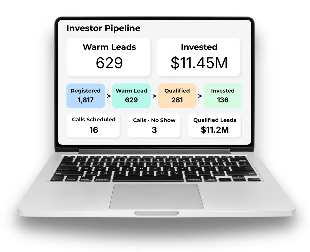 Evolvly investor pipeline dashboard